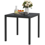 Aialaud Alumiinium 73x73 cm Ilmastikukindel Buffetilaud puiduimitatsiooniga, Matkalaud 4-le inimesele Must