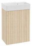 Kiara tammepuidust vannitoakomplekt, elegantne valamu ja kapp, minimalistlik 50x70 cm