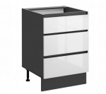 Virtuvės spintelė Dalia D&oacute;ł 60/81 3S, balta/pilka