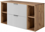 Vannitoakapp, valge/tammepuidust FLOW 100,6 x 46,5 x 58,6 cm