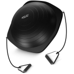 Tasakaaluplatvorm kummidega 4FIZJO, 60 x 26 cm, must, poolkera pall, BOSU, tasakaalutreener, fitness platvorm, treeninguteks, harjutusteks