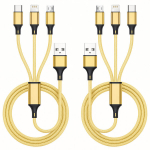 3-&uuml;hes multifunktsionaalne kaabel, 2 tk, kuldne
