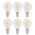 E14 LED-pirnid G45 4W, soe valge, h&auml;mardatavad, 6 tk.