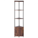 Nurgariiul, 5-astmeline nurgariiul LED-valguse ja ustega, 30.5x30.5x167.8 cm, pruun, metall puit