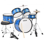 Laste trummikomplekt, 5-osaline 40,6 cm, sinine, reguleeritav iste, muusikainstrument