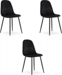 Leobert Modern mustast sametist s&ouml;&ouml;gitoolide komplekt &ndash; 3 tk