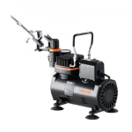 Airbrushikomplekt, Kahetoimeline airbrush kompressoriga, 3 d&uuml;&uuml;si, Madal m&uuml;ratase