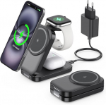 Portatiivne laadimisjaam 3-in-1 Mag-Safe, must