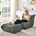 Puhketool seljatoe ja jalatoega, pehme tumbatool, hall, 1 tk.