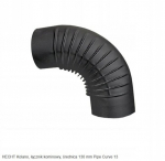 Suitsutoru p&otilde;lv HECHT PIPE CURVE 13, 90&deg; k&auml;&auml;nak, &Oslash;130mm, terasest