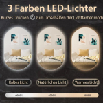 Led seinapeegel 80x50cm, h&otilde;bedase/musta v&auml;rvi