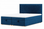 Voodi R-Line Cultu 160&times;200 cm pesukastidega, kangas Caldo 12 sinine