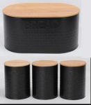 K&ouml;&ouml;gikomplekt: leivakast bambuskaanega ja 3 purki