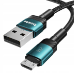 Boste Usb-a kuni Micro Usb kaabel, 2,4a, 2m, roheline v&auml;rv