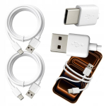 2x 2m Usb-c kiirlaadimiskaabel, valge, tugev t&uuml;&uuml;p C