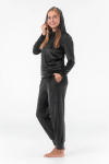 GAUBERT 2602 Black &ndash; naiste kapuutsiga veluurist tracksuit, lounge-komplekt