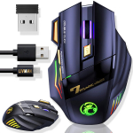 LIVMAN GW-X7 - juhtmevaba laetav arvutim&auml;nguhiir RGB-valgustusega, 3200 DPI