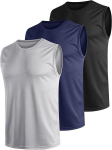 Hingavad meeste varrukateta spordis&auml;rgid, 3 tk, 4XL, mustad, 4XL