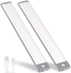 LED liikumisanduriga valgusti, laetav, kapivalgusti, 2 tk