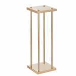 Lillealus, 4-osaline metallist geomeetriline postament, 20x20x60 cm, kuldne