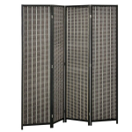 Ruumijagaja HOMCOM 4-paneelne m&auml;nd/bambus 180x180 cm pruun/must