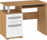 Kirjutuslaud Meblocross ANG-02 Artisan tamm/valge, sahtliga, uksega panipaik