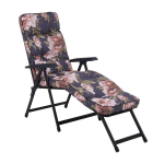 Aias lamamistool terrassile Lena A098-01PB reguleeritava seljatoe, jalatoe ja polsterdatud padjaga