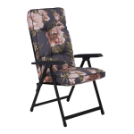 Kokkupandav aiatool &bdquo;Patio Lena Black Edition&ldquo; reguleeritava seljatoe, polsterdatud istme ja lillelise disainiga