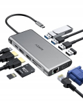Aukey Cb-c78 Usb-c jaotur 12in1: 100 W Pd, 4k Hdmi, Gigabit Ethernet