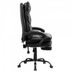 Kontoritool, k&otilde;rge seljatoega juhi tool jalatoega, 71x68.5x130.4 cm, must, PU nahk