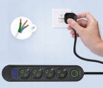 Pikendusjuhe 4 pistikupesa + 3 USB 3 m, Prailgintuvas 4 lizdų + 3 USB 3 m