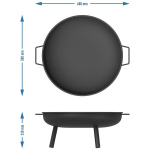 V&auml;line l&otilde;kkease aeda ja terrassile &Oslash; 58 cm kaane ja konksuga tulehargi jaoks stabiilsed metalljalad 68&times;23 cm 330498 Browin