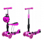 Tasakaaluline kolmerattaline t&otilde;ukeratas 3 &uuml;hes Scooter, roosa