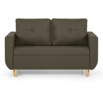 Diivanvoodi DORO, 2-kohaline, heledapruun, kompaktne disain + magamisfunktsioon + voodipesu panipaik