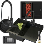 Graniit valamu Granitan Bello kroom k&ouml;&ouml;gisegisti sifoon komplekt