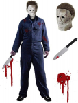 Halloweeni Michael Myersi kost&uuml;&uuml;m maski ja noaga Cosplay XL tumesinine