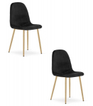 S&ouml;&ouml;gitool Leobert PADVA, sametine must, tammejalad, komplektis 2 tk