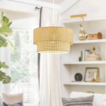 Rippvalgusti Asir 242005 tekstiilist kupliga kollane E27