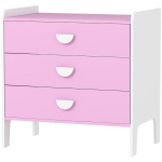 Laste kummut 3 sahtliga, roosa/valge