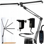 Kahe peaga led laualamp, laualamp, 3 v&auml;rvi ja 10 heledustaset, laualamp, usb laadimisport, laualamp, must