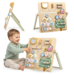 Montessori tegevustahvel Mamabrum Farma 8-in-1 &ndash; puidust sensoorne busy board alusega