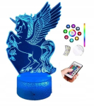 3d Led-lamp Unicorn &ndash; 16 v&auml;rvi, esmaklassiline kvaliteet