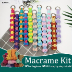 Makramee komplekt, Peacock blue D07 & rose red R11