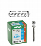 Spa-x universaalsed puidukruvid 4x20 mm, roostevaba teras A2, 200 tk.