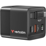 Verbatim Gan 65w laadija: 2xusb-c Pd, Usb-a Qc, Usb-c kaabliga