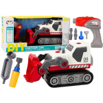 Cartoon Crawler Excavator For Turning DIY White