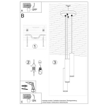 Ripplamp Lagos, ookerpunane, metalltorud