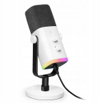 Fifine Am8 valge stuudiomikrofon Xlr/usb koos Rgb-ga