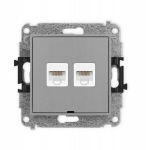Icon Double Rj45 arvuti pesa, matt hall