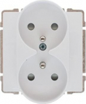Kos66 kahekordne maandusega elektripistik, valge